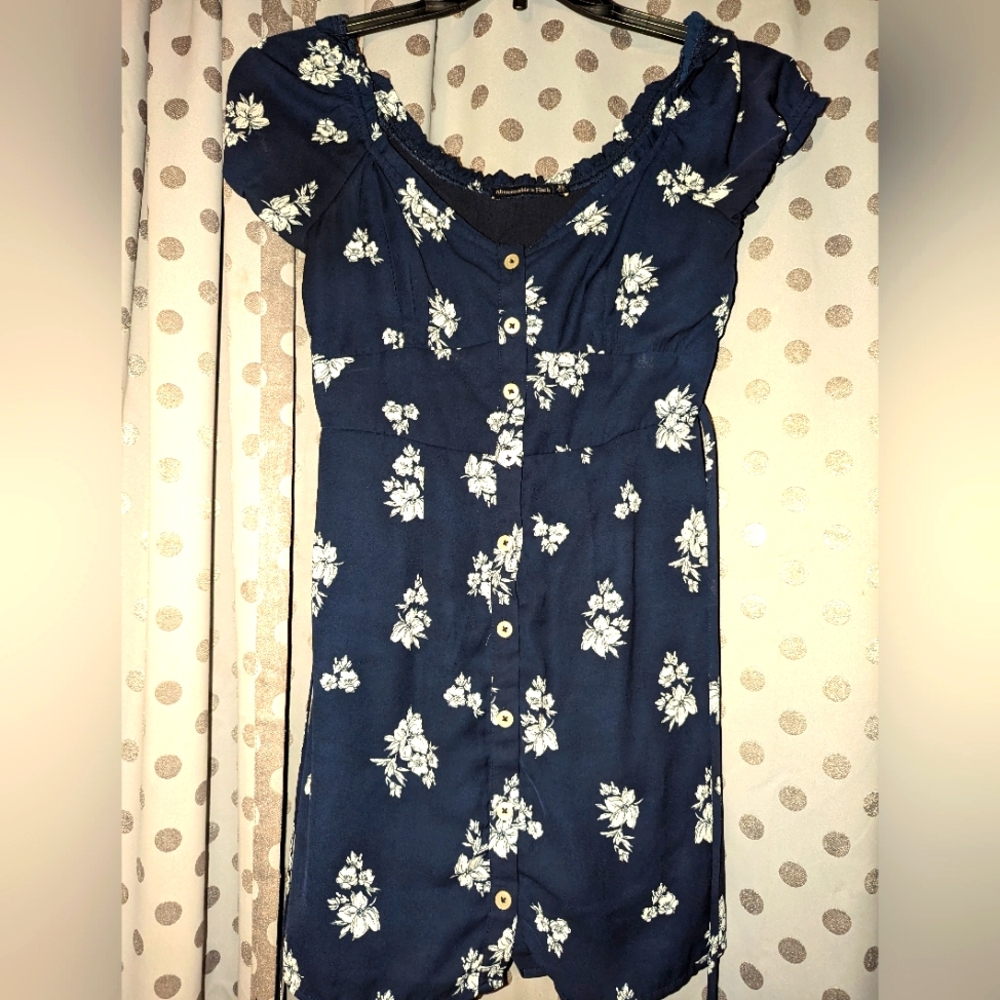 ABERCROMBIE & FITCH Puff Sleeve Button Floral Mini Dress XS